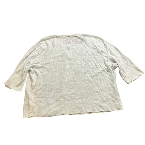 Eileen Fisher Mint Green‎ Jewel Short Sleeve Cardigan Button Down Linen Size XL - Picture 6 of 9